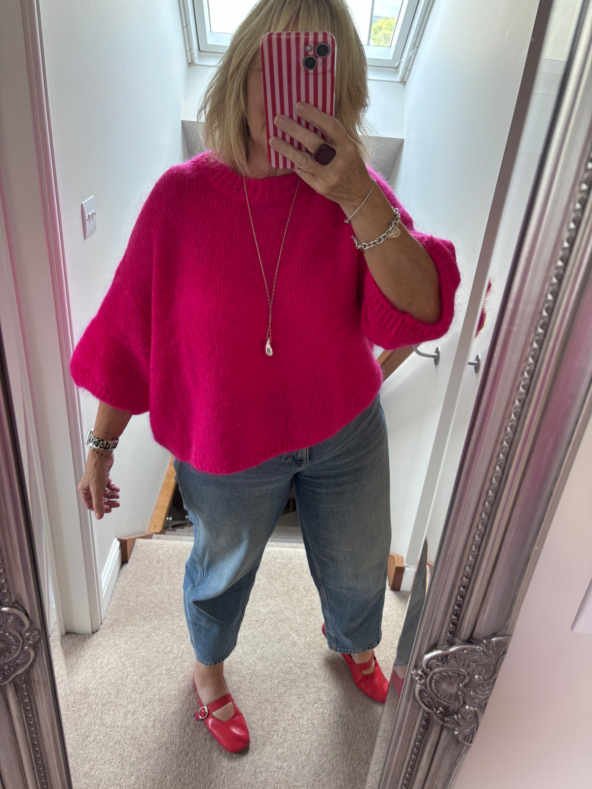 Lou~Lou Mohair Mix Jumper ~ Pink