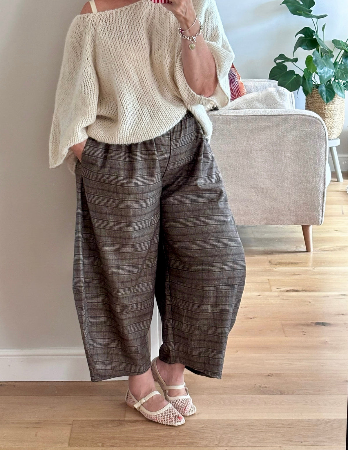 Checked Plaid Cocoon Trousers