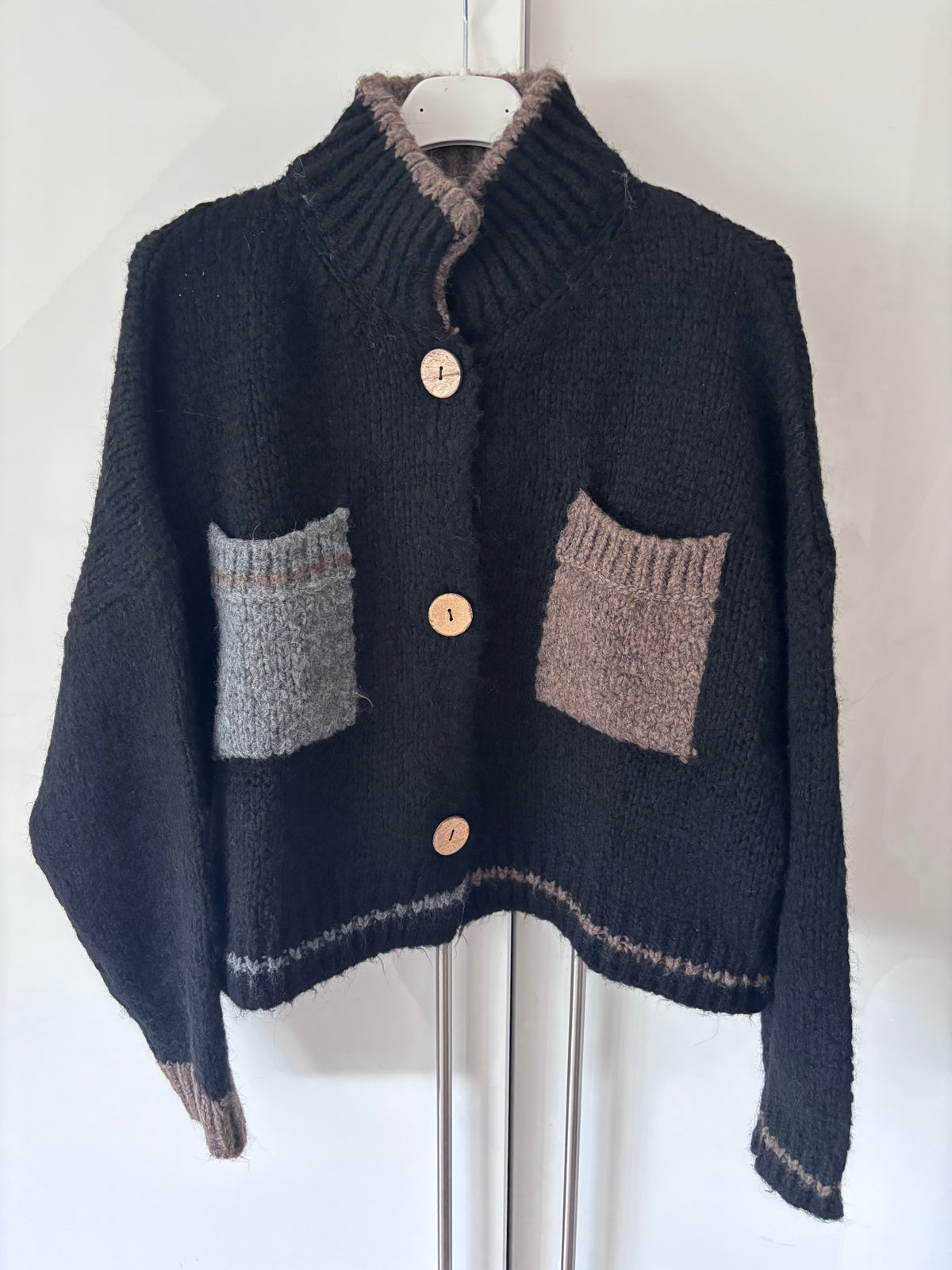 Patch Pocket Cardigan ~ Black