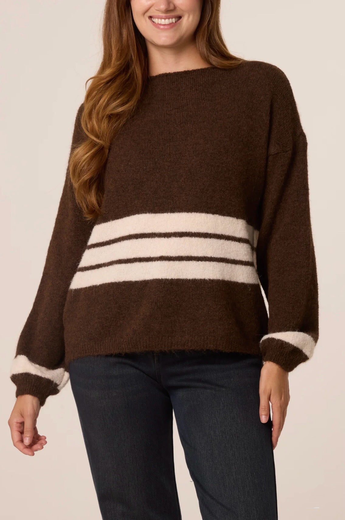 Striped Cosy Jumper ~ Brown