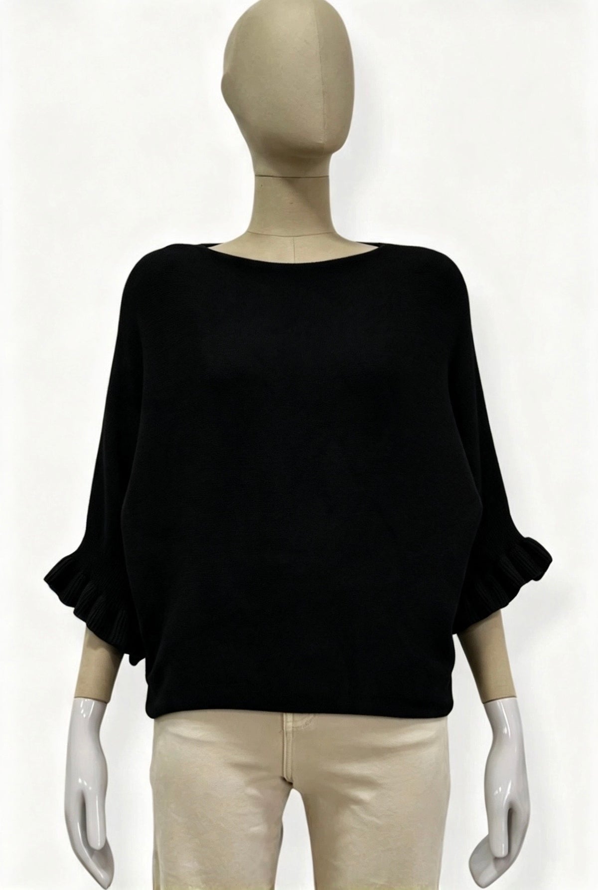 Frill Sleeve jumper ~ Black