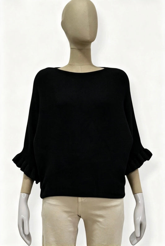 Frill Sleeve jumper ~ Black