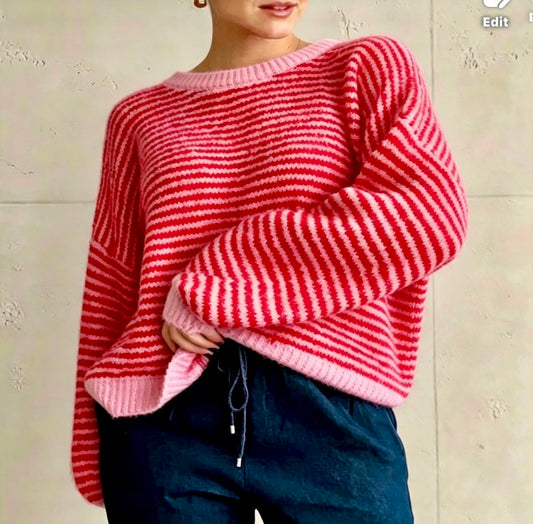 Pink & Red striped jumper