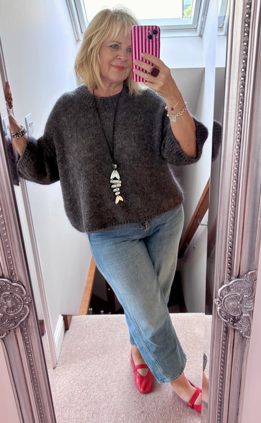 Lou~Lou Mohair Jumper - Grey